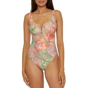 Весса By Rebecca Virtue Coral Reef Viviana V-
Wire Swimsuit- Size M- NWT ($225)!